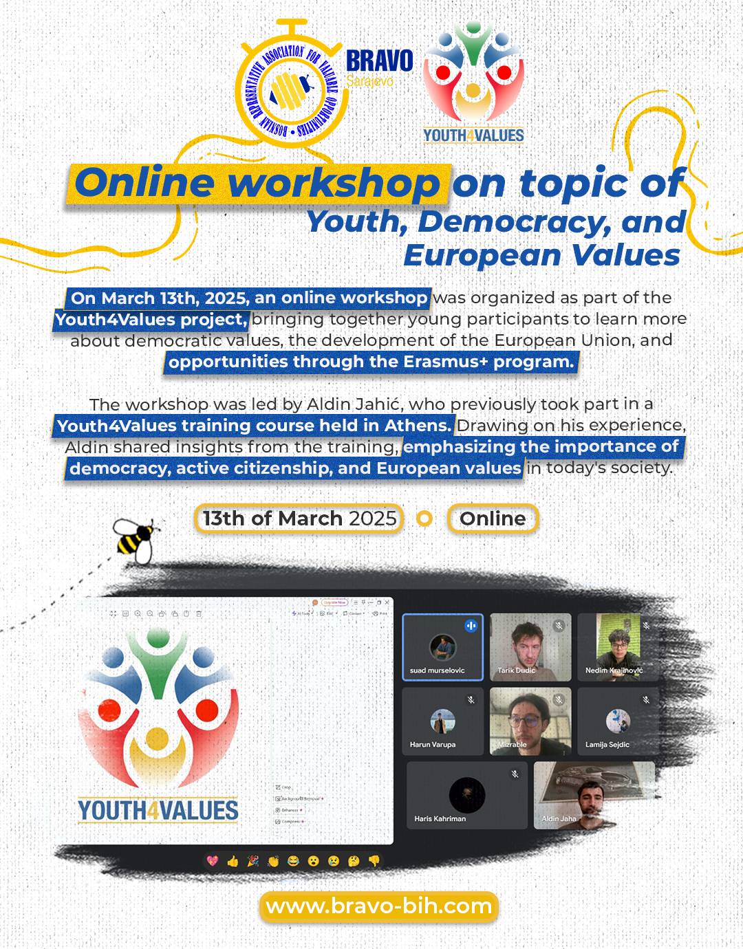 Youth4Values – Online workshop on Democracy and Youth Participation
