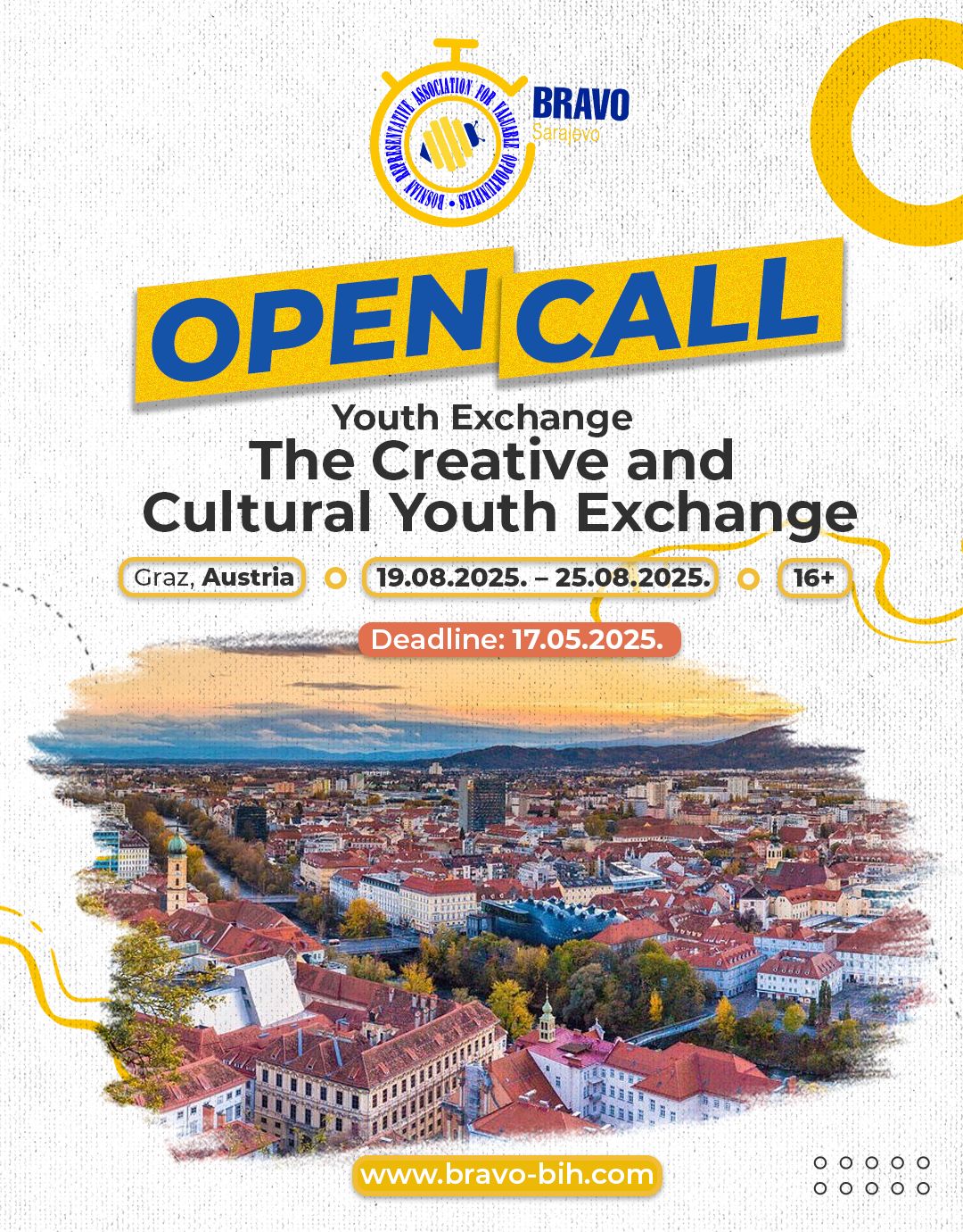 Open Call for Youth Exchange “The Creative and Cultural Youth Exchange” in Graz, Austria