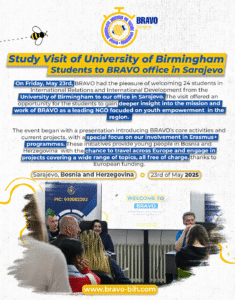 Students of University of Birmingham visit BRAVO office in Sarajevo