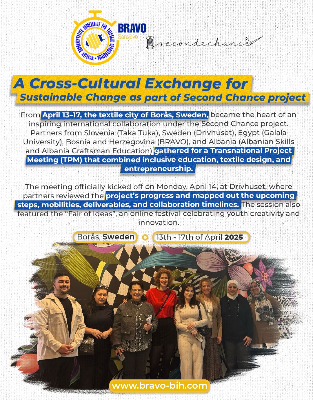 Second Chance Project Takes Borås: A Cross-Cultural Exchange for Sustainable Change