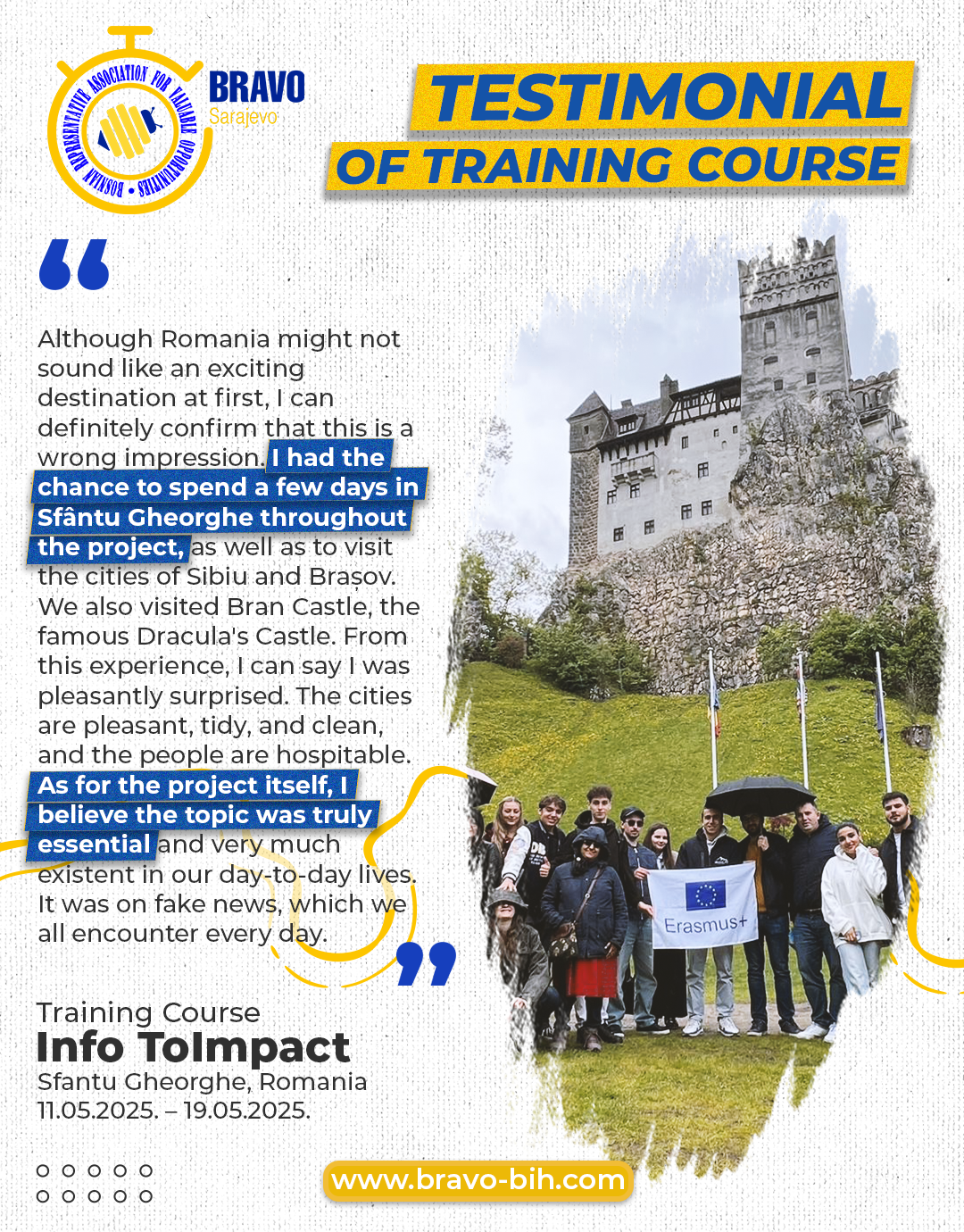 Testimonials of Training Course “Info To Impact”