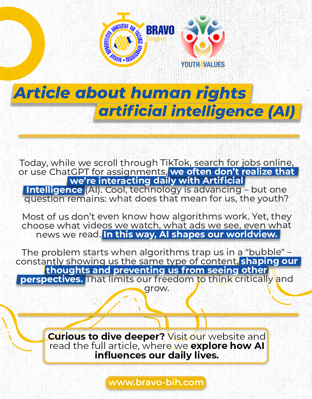 “Youth4Values” Project: Human Rights & AI