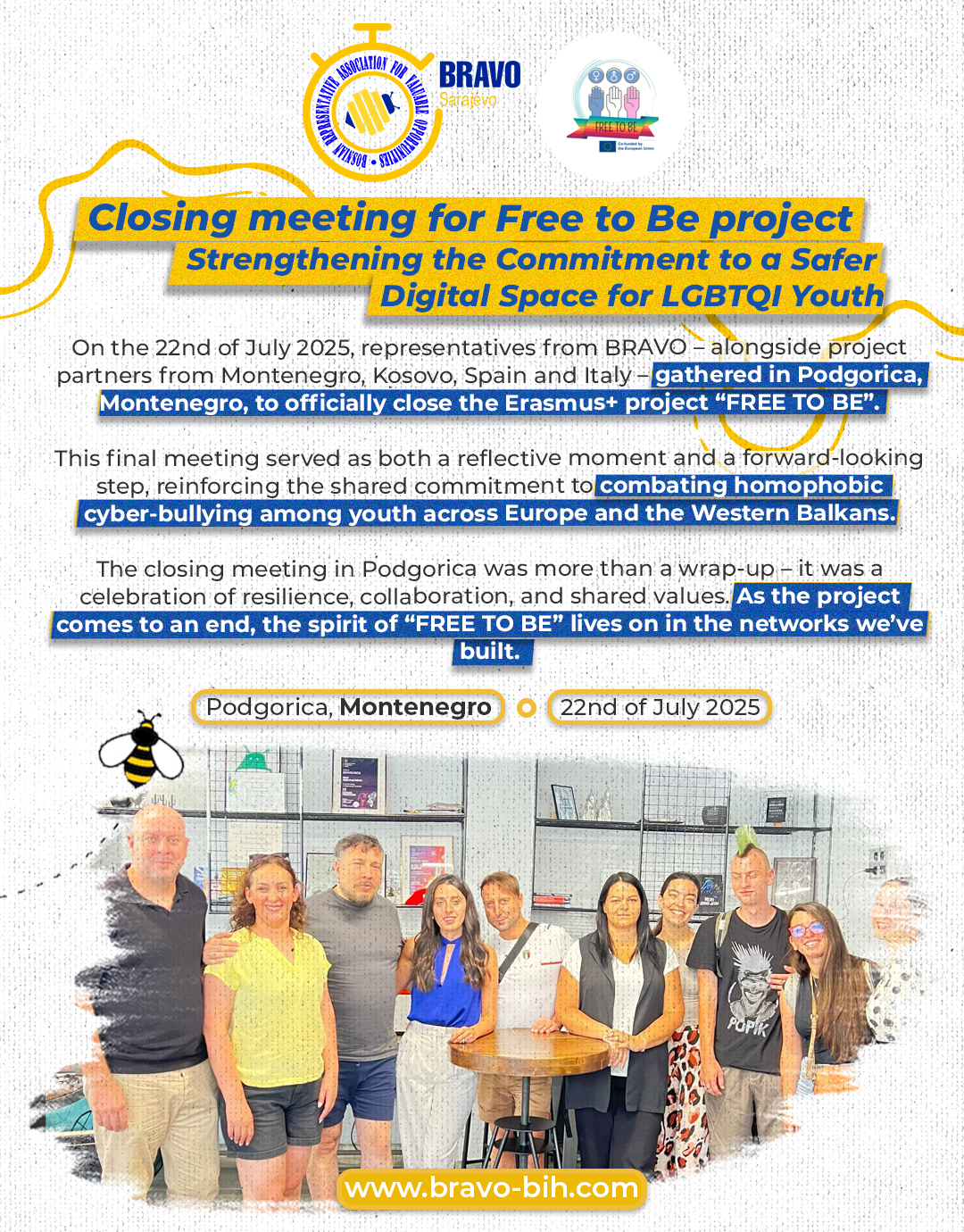 CLOSING MEETING OF “FREE TO BE” – Strengthening the Commitment to a Safer Digital Space for LGBTQI Youth