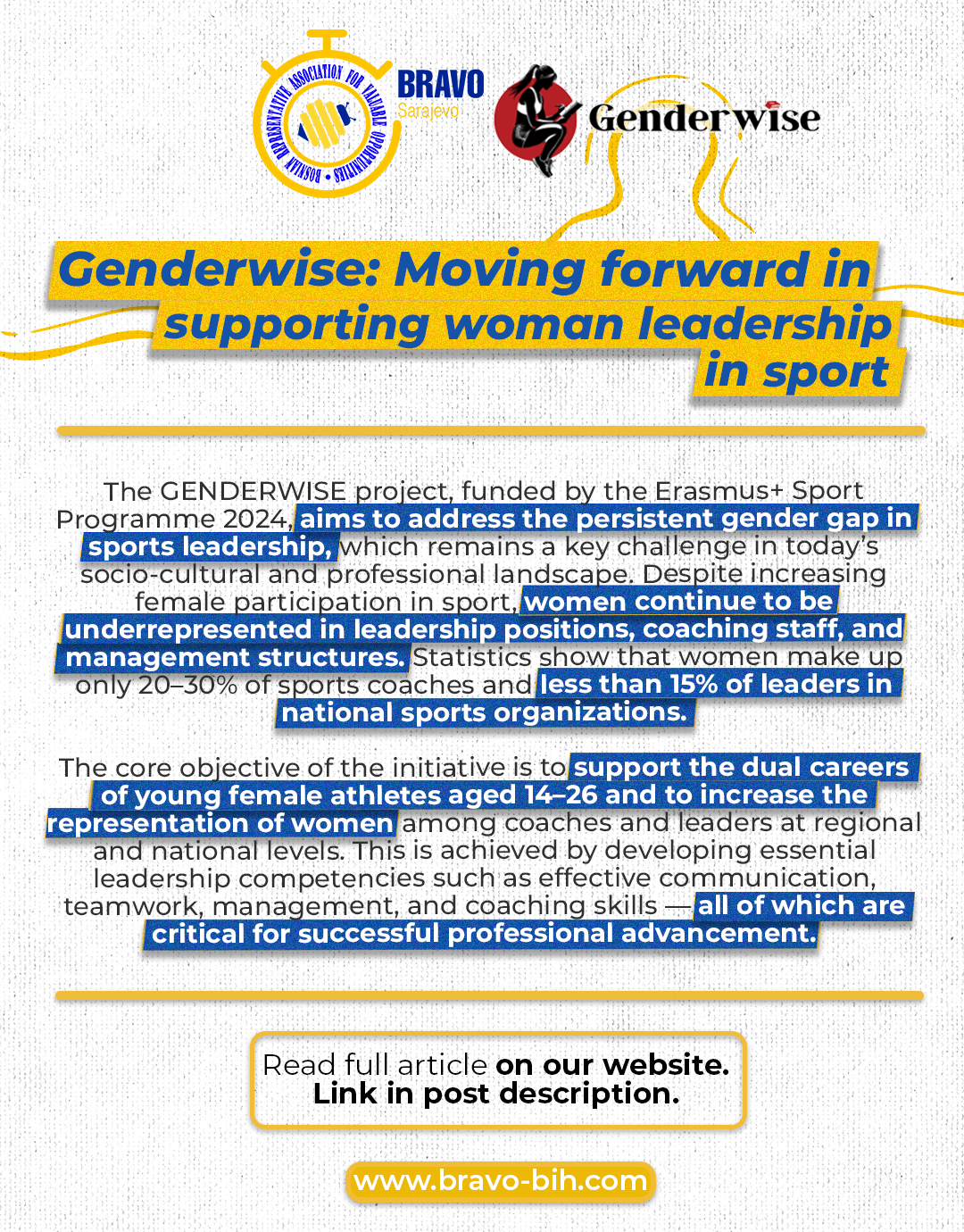 GENDERWISE: Moving Forward in Supporting Women’s Leadership in Sport