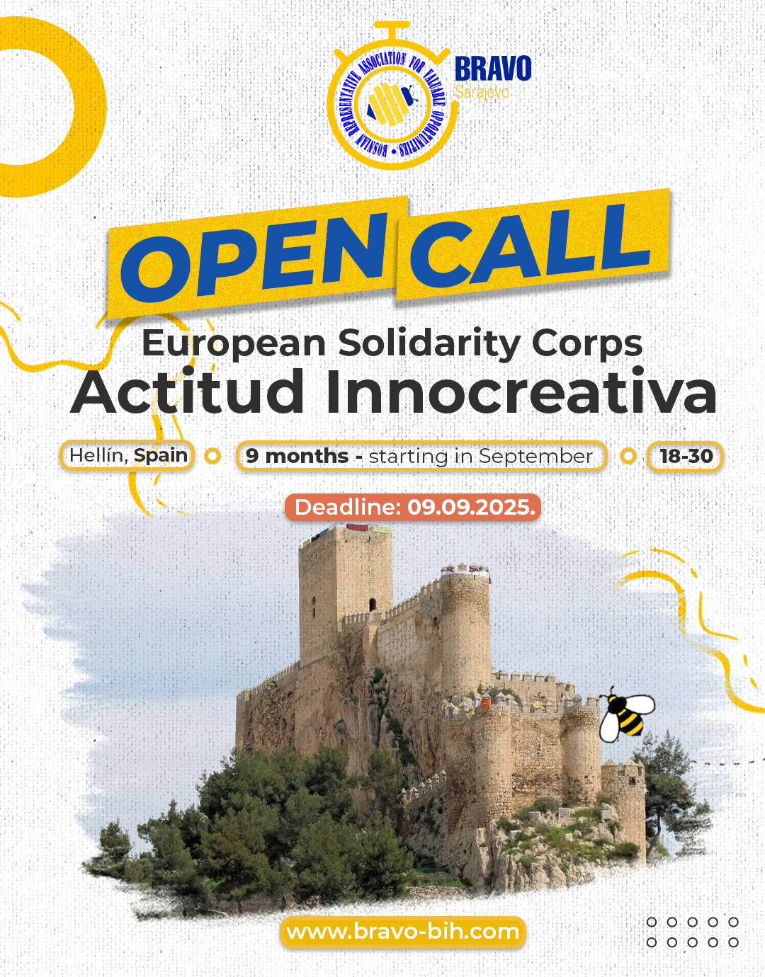 Open Call for Long-term ESC “Actitud innoCREATIVA” in Hellín, Spain