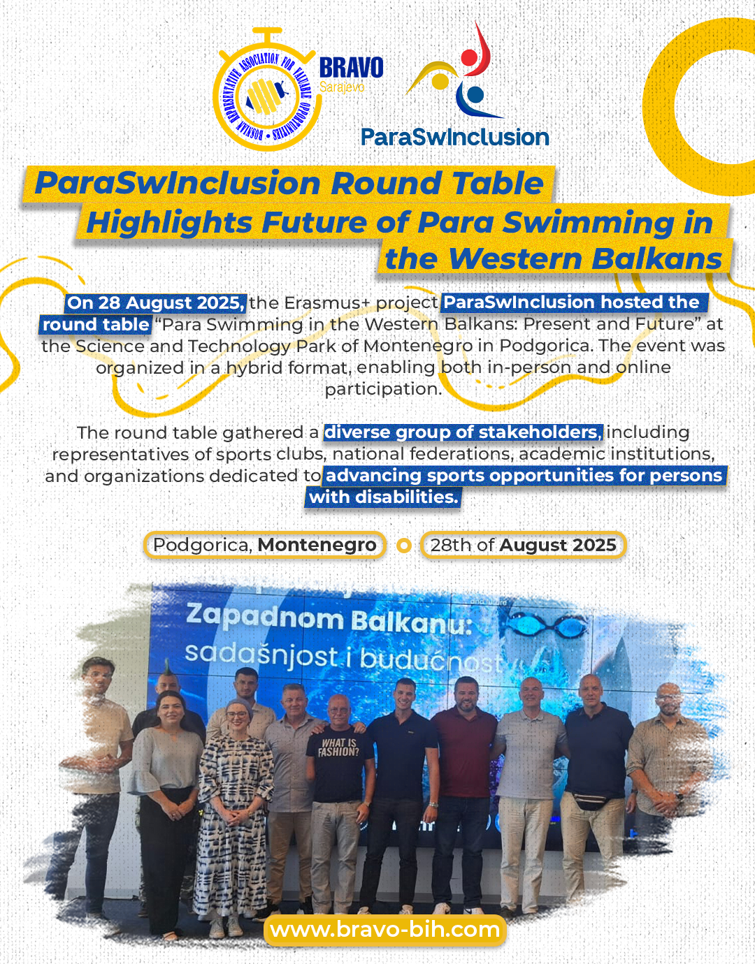 ParaSwInclusion Round Table Highlights – Future of Para Swimming in the Western Balkans