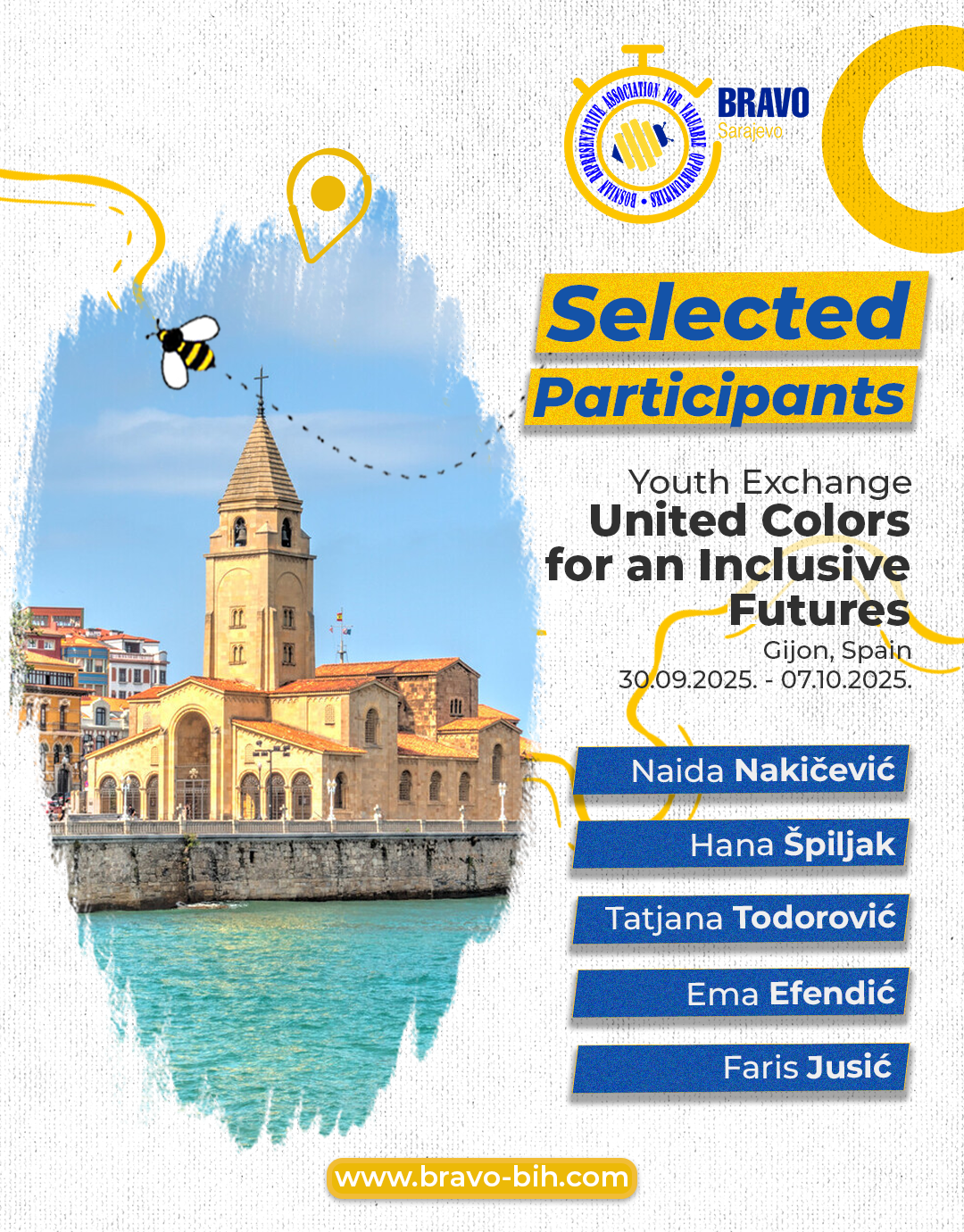 Selected Participants for the Youth Exchange: “United Colors for an Inclusive Future”
