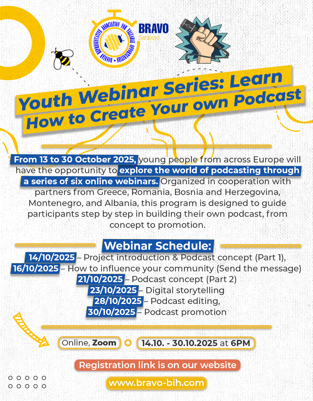 Open Call for DEMPOD Youth Webinar Series: Learn How to Create Your Own Podcast