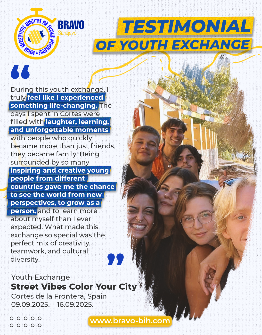 Testimonials of Youth Exchange “Street Vibes Color Your City”