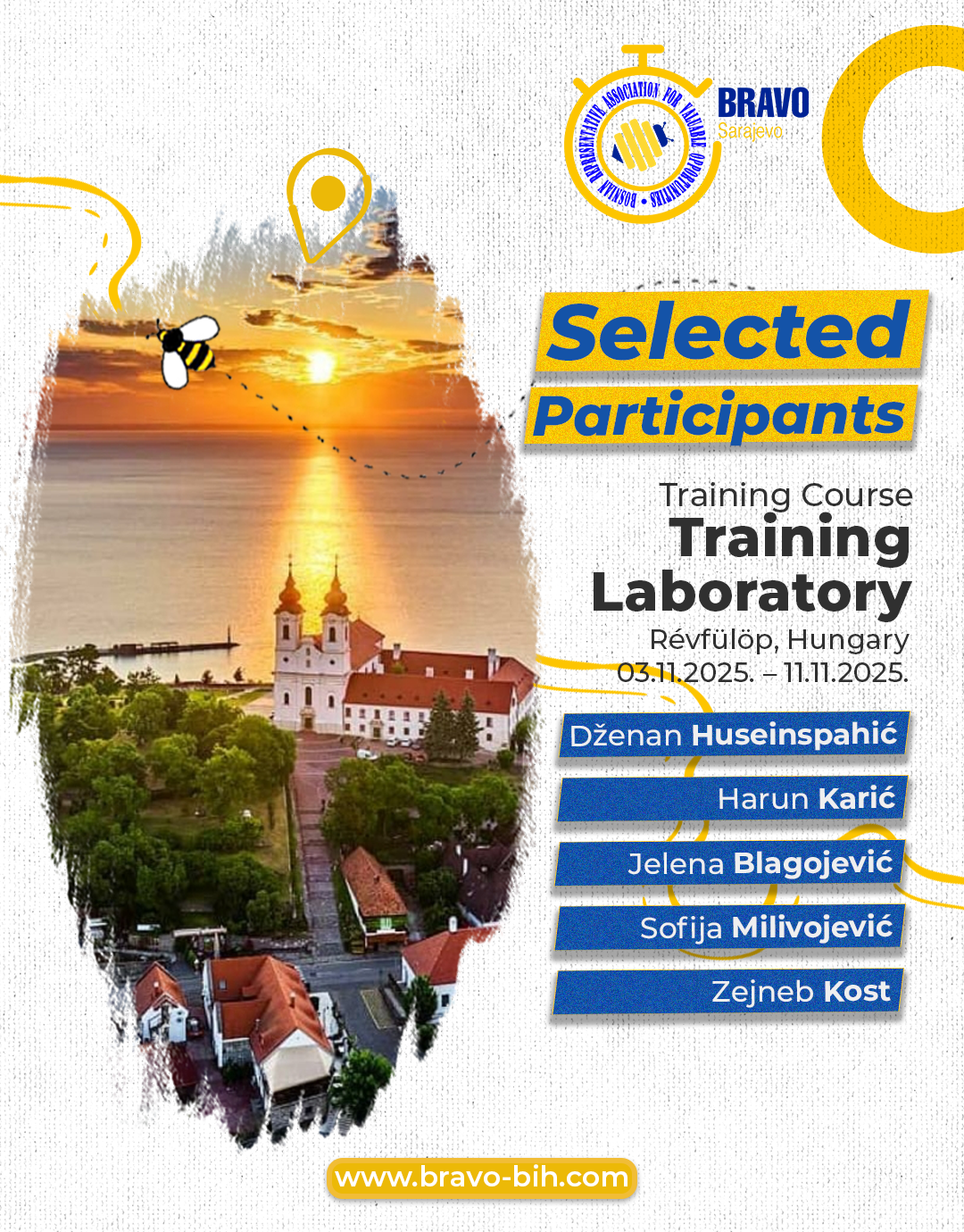 Selected Participants for the Training Course “Training Laboratory” in Révfülöp, Hungary