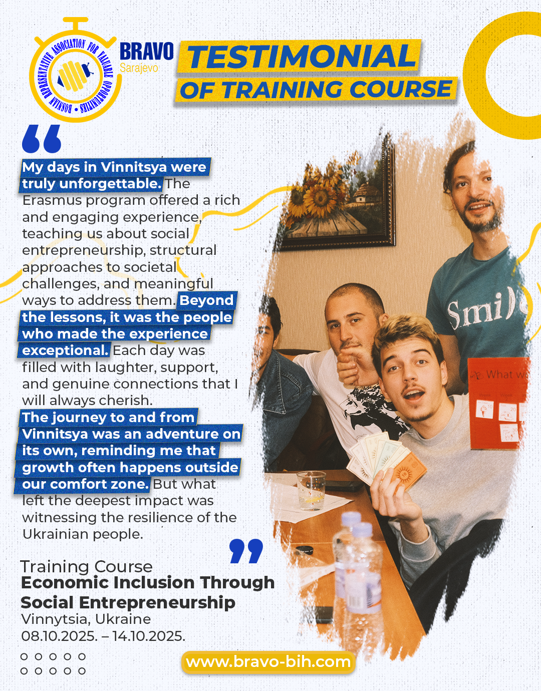 Testimonials of Training Course “Economic Inclusion Through Social Entrepreneurship”