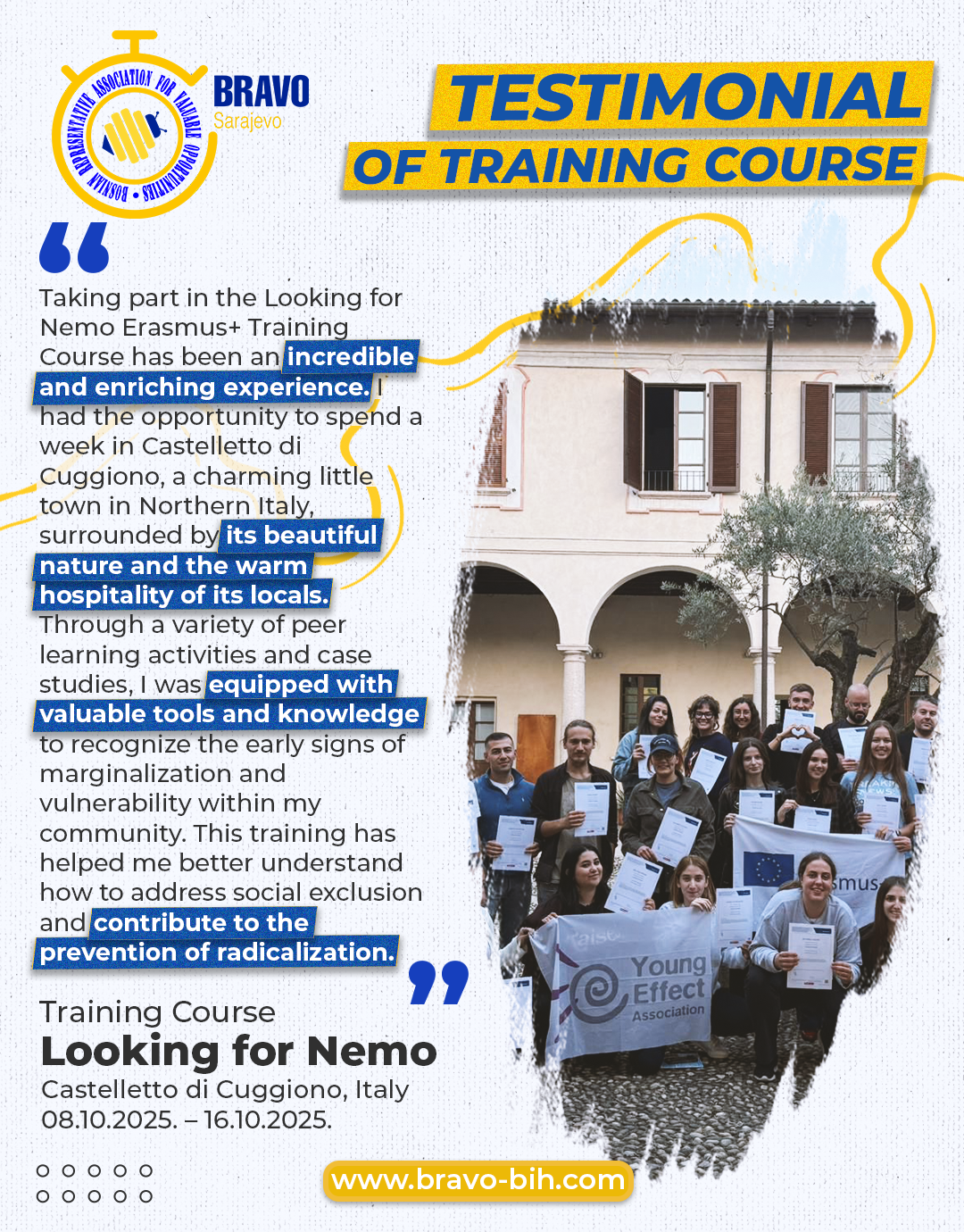 Testimonials of Training Course “Looking for Nemo”