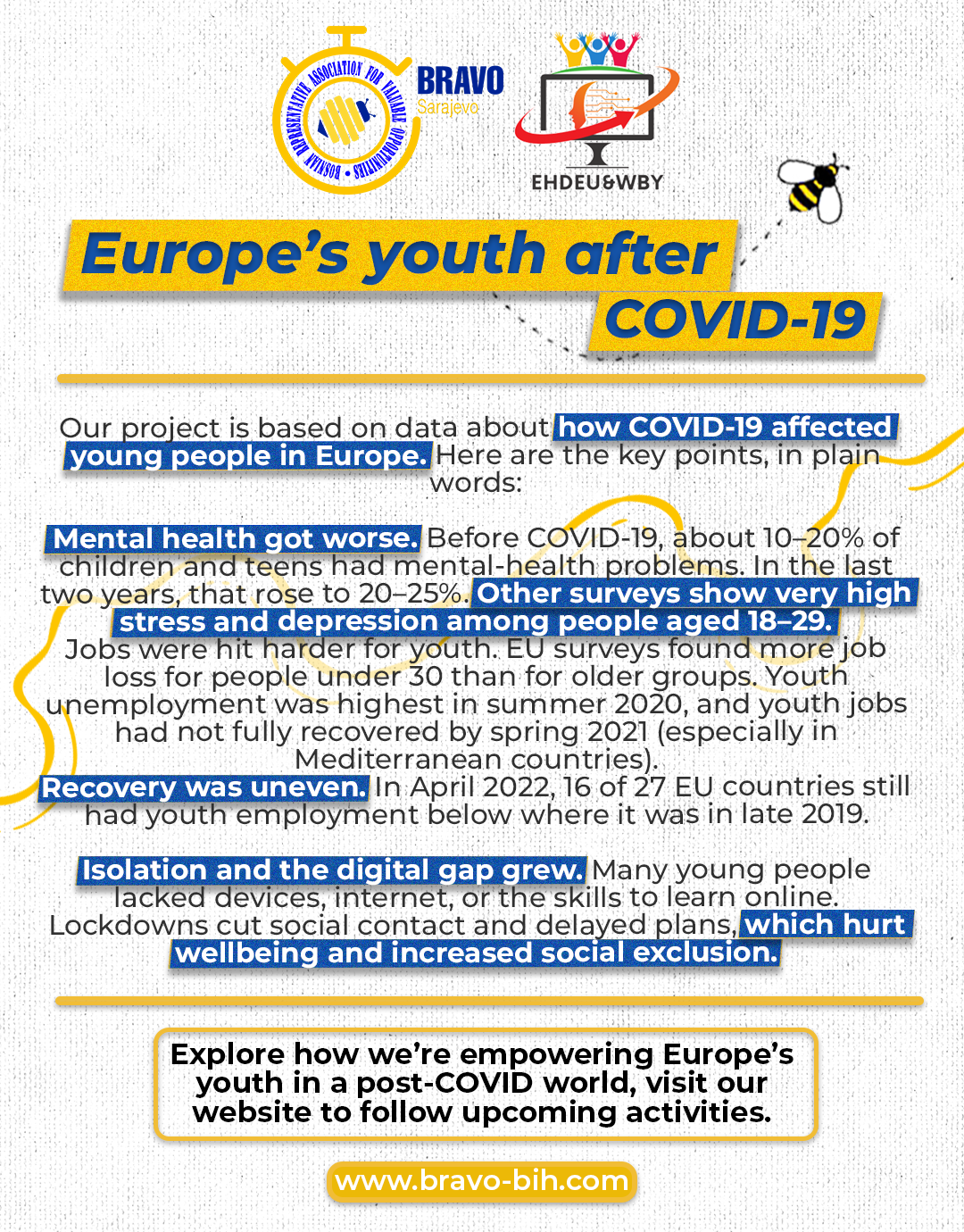 Europe’s youth after COVID-19  – EHDEU&WBY Project
