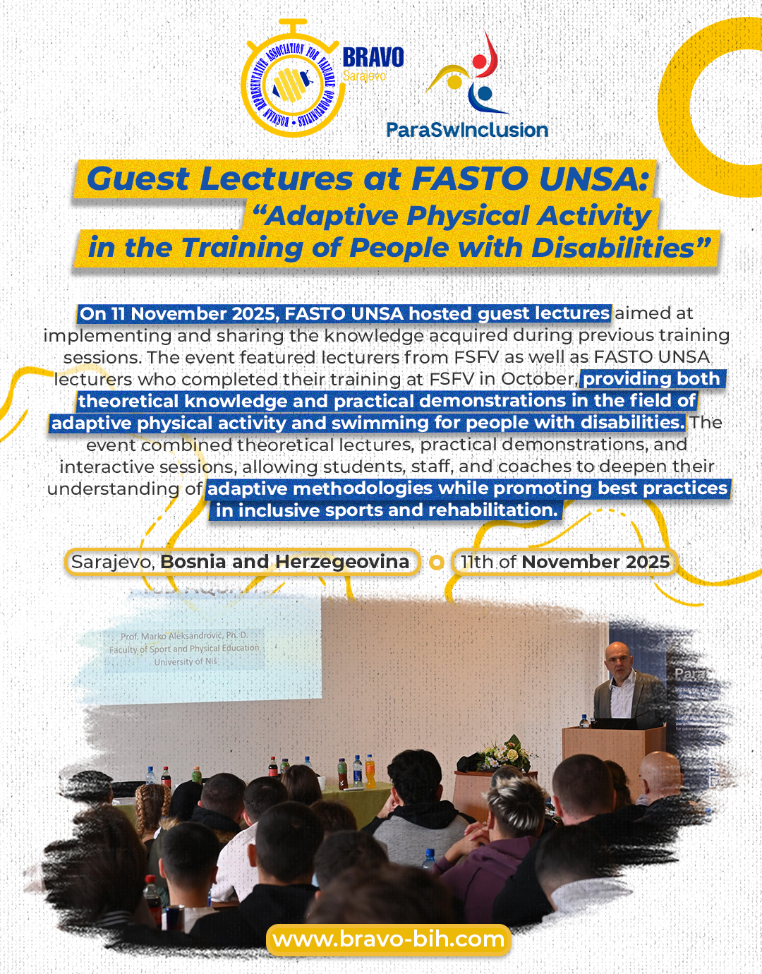 Guest Lectures at FASTO UNSA: “Adaptive Physical Activity in the Training of People with Disabilities”