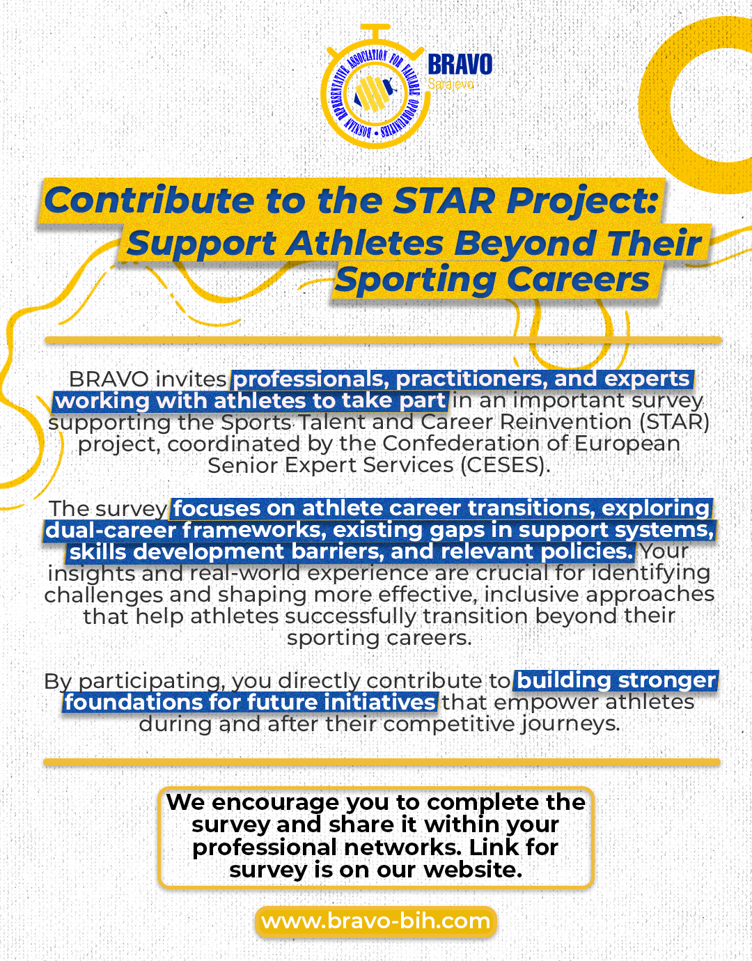 Contribute to the STAR Project: Support Athletes Beyond Their Sporting Careers
