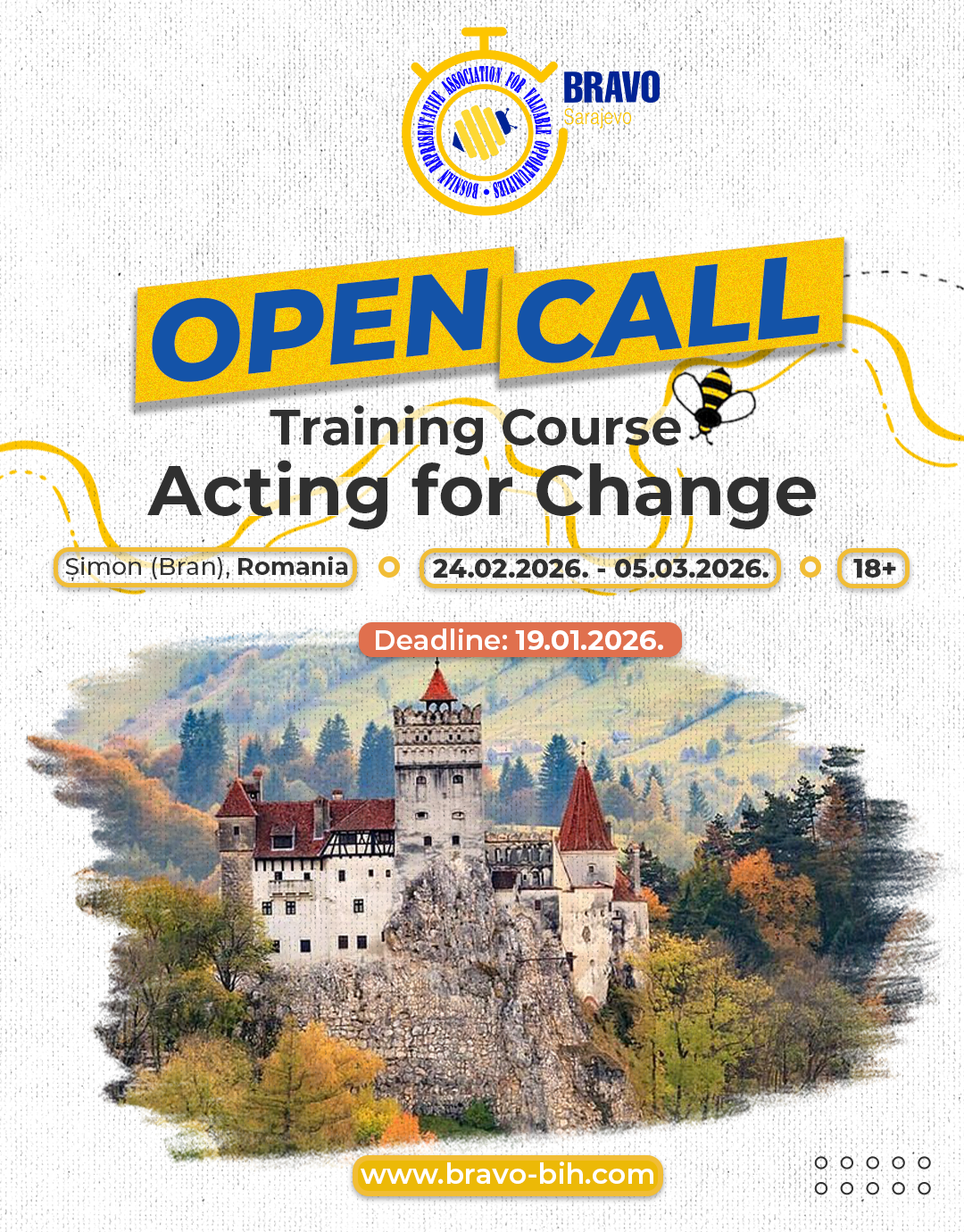 Open Call for Training Course “ACTING FOR CHANGE” in Șimon, Romania