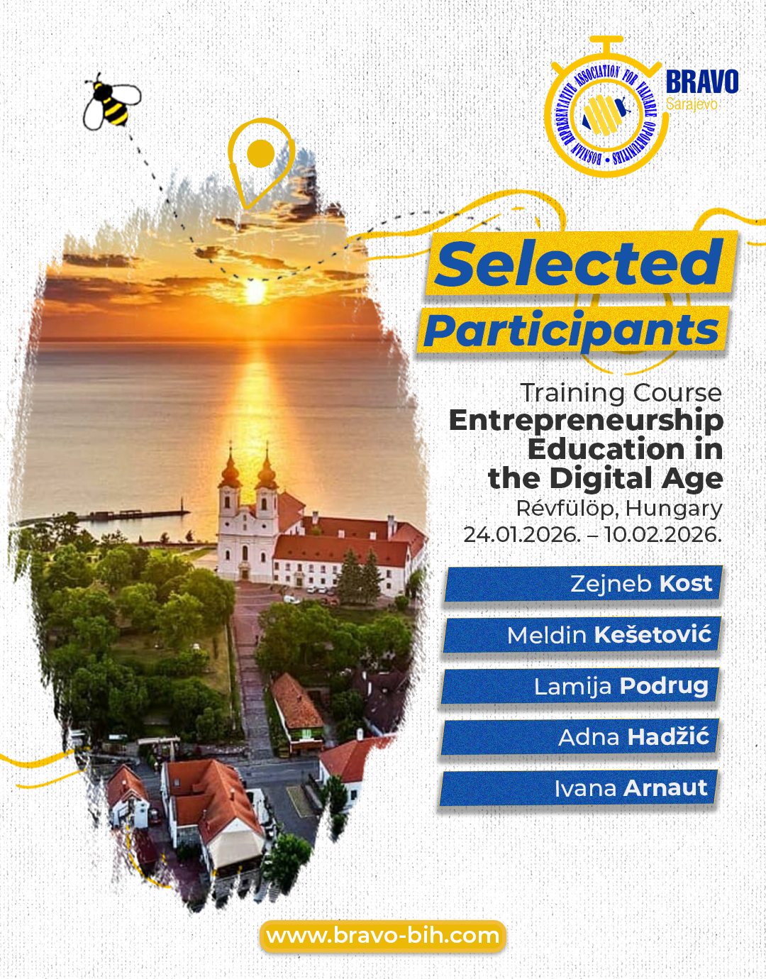 Selected Participants for the Training Course “Entrepreneurship Education in the Digital Age” in RÉVFÜLÖP, Hungary