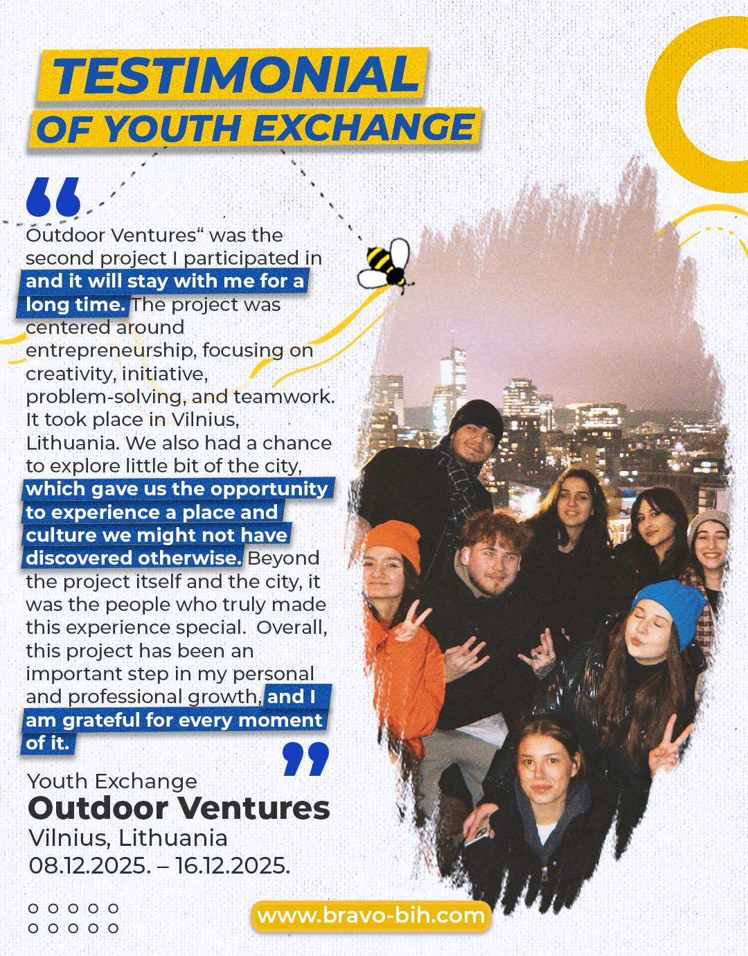 Testimonials of Youth Exchange “Outdoor Ventures”