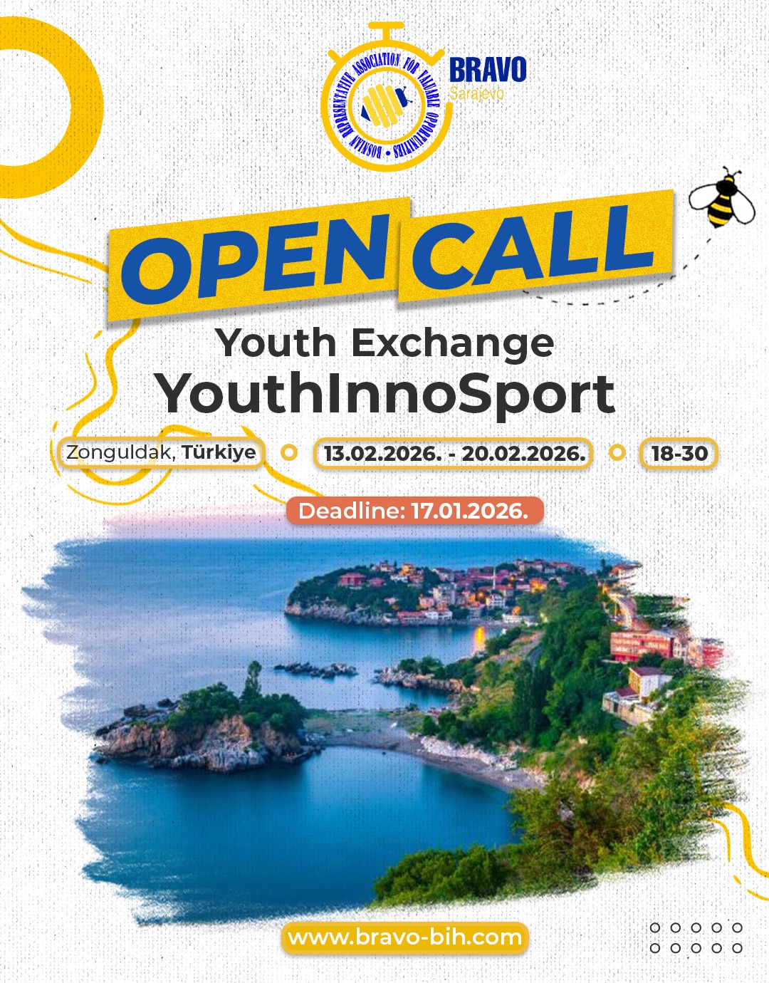 Open Call for Youth Exchange “YouthInnoSport” in Zonguldak, Turkiye