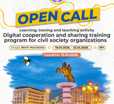 Open Call for Learning, training and teaching activity “DIGITAL COOPERATION AND SHARING TRAINING PROGRAM FOR CIVIL SOCIETY ORGANIZATIONS” in Skopje, North Macedonia