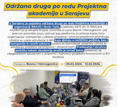 Održana druga po redu Projektna akademija u Sarajevu