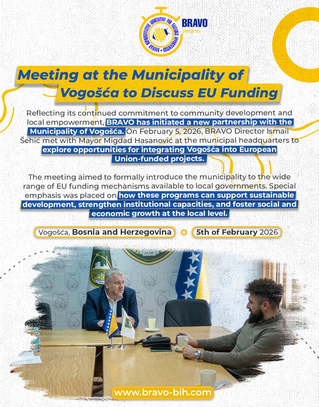 Meting at the Municipality of Vogošća to Discuss EU Funding