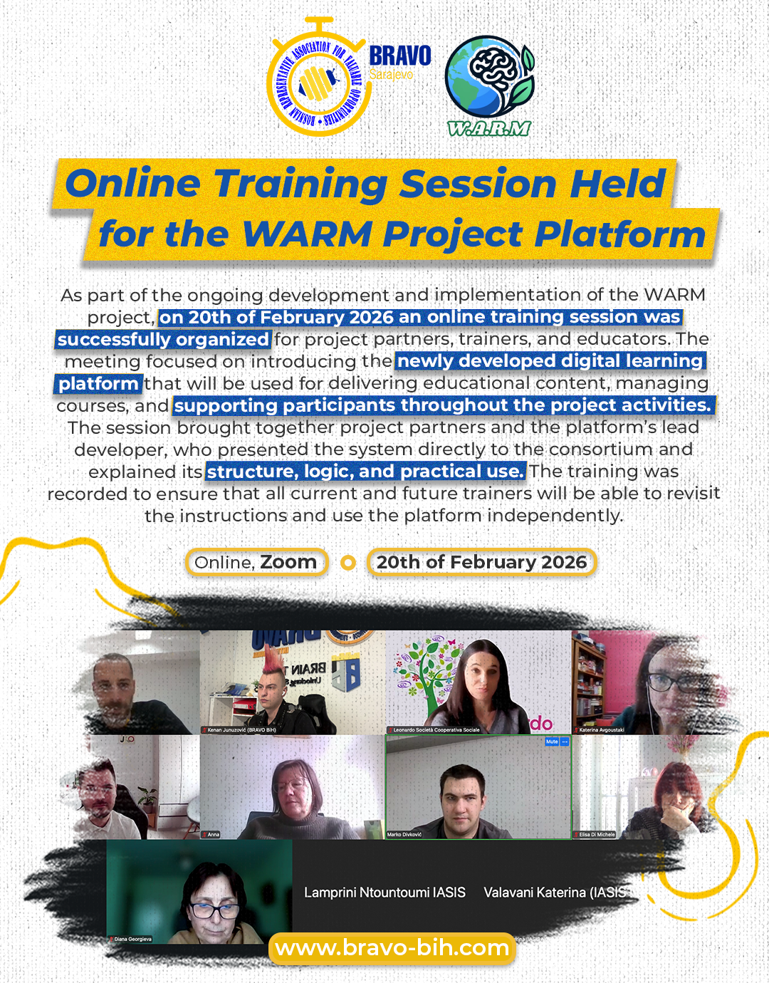 Online Training Session Held for the WARM Project Platform