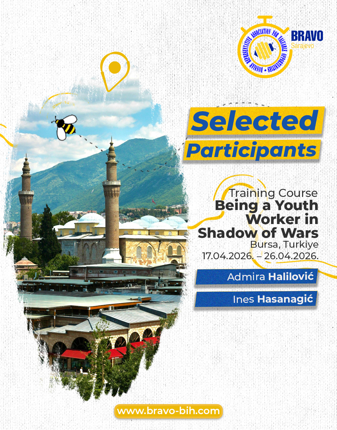 Announcement: Selected Participants for the Training Course “Being a Youth Worker in the Shadow of Wars”