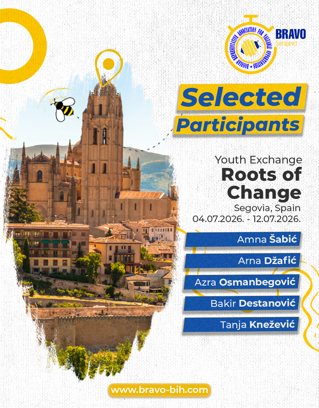 Announcement: Selected Participants for the Youth Exchange “Roots of Change”