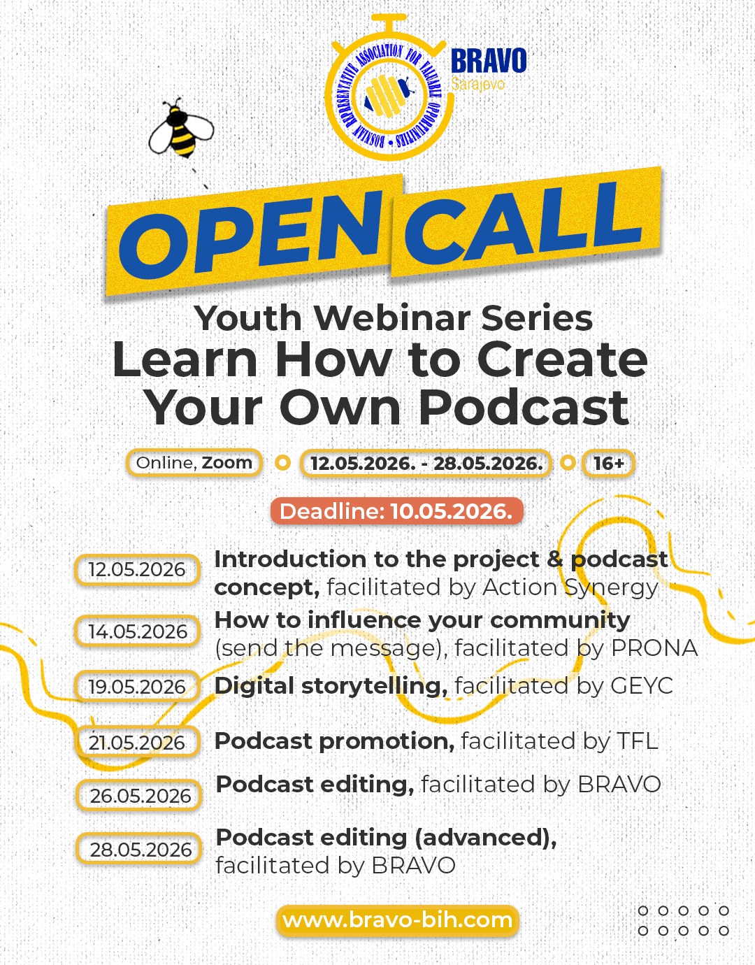 OPEN CALL – Youth Webinar Series: Learn How to Create Your Own Podcast