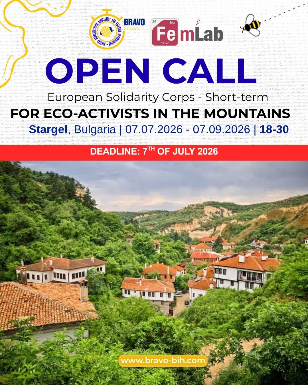 OPEN CALL – Short-term ESC in Stargel, Bulgaria