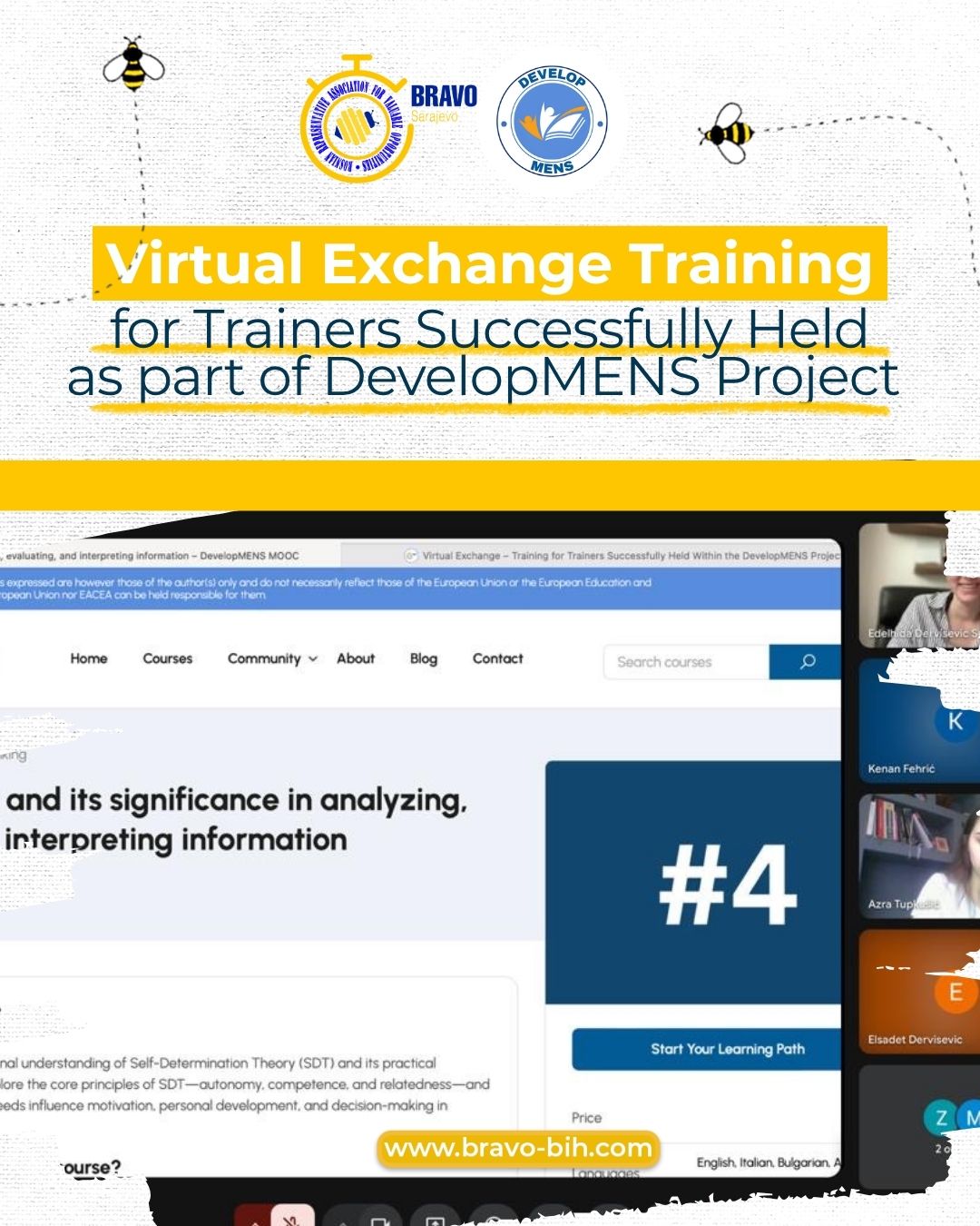 Virtual Exchange Training for Trainers Successfully Held within the DevelopMENS Project (Second Training)
