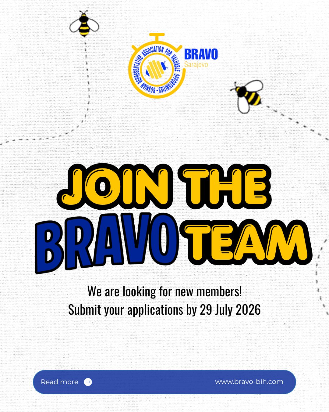 OPEN CALL FOR NEW BRAVO VOLUNTEERS