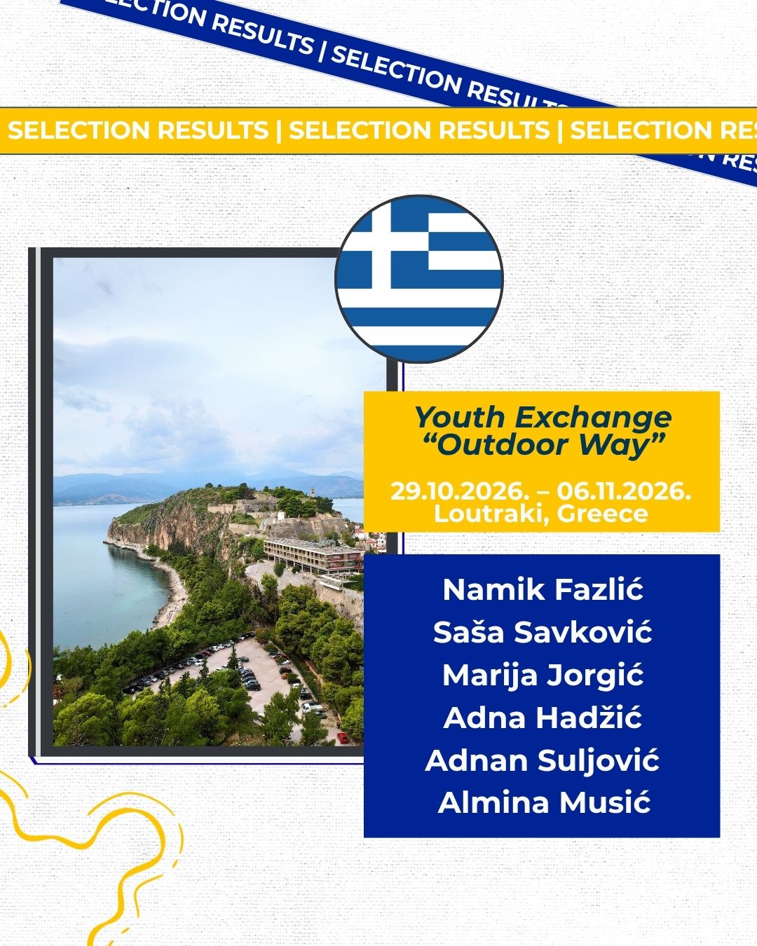 Announcement: Selected Participants for the Youth Exchange “Outdoor Way”