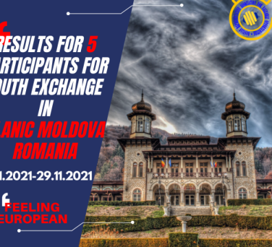 Results for 5 Participants for Youth Exchange – FEELING EUROPEAN in Slanic Moldova, Romania